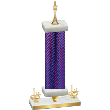 Premium Single Purple Carbon Fiber First Place Chess Trophy