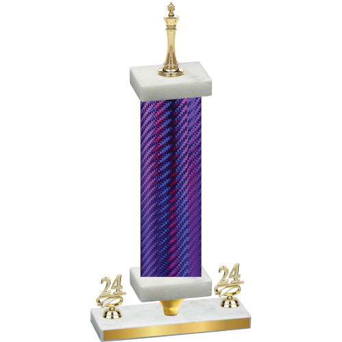 Premium Single Purple Carbon Fiber Year Chess Trophy