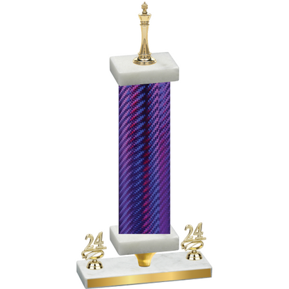 Premium Single Purple Carbon Fiber Year Chess Trophy