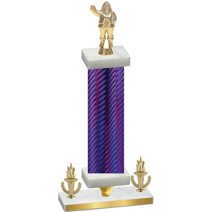 Premium Single Purple Carbon Fiber Victory Holiday Trophy