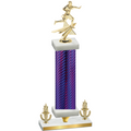 Premium Single Purple Carbon Fiber Victory Flag Football Trophy