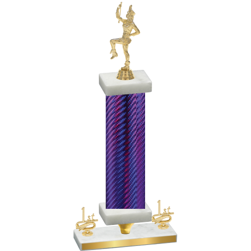 Premium Single Purple Carbon Fiber First Place Majorette Trophy