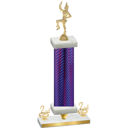 Premium Single Purple Carbon Fiber Second Place Majorette Trophy