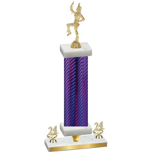 Premium Single Purple Carbon Fiber Year Majorette Trophy