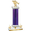Premium Single Purple Carbon Fiber First Place Fishing Trophy