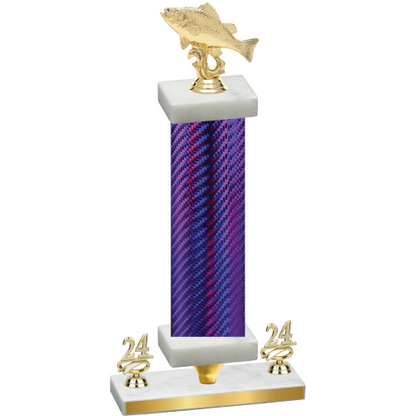 Premium Single Purple Carbon Fiber Year Fishing Trophy