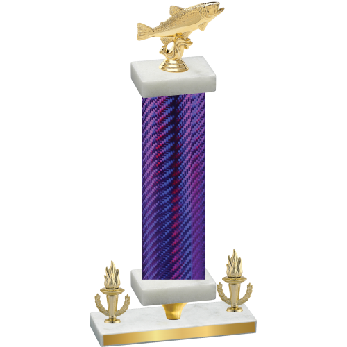 Premium Single Purple Carbon Fiber Victory Fishing Trophy