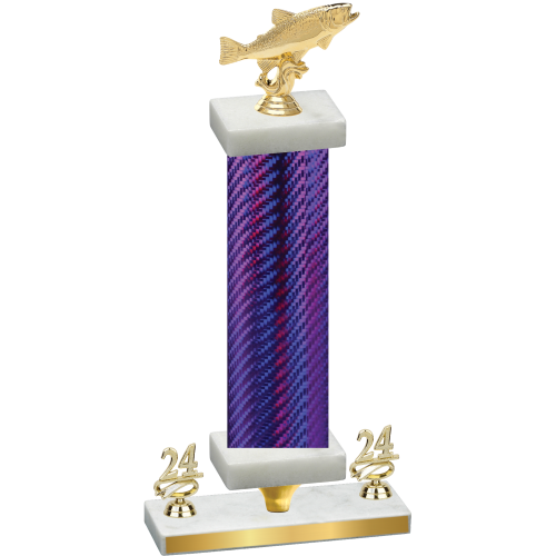 Premium Single Purple Carbon Fiber Year Fishing Trophy