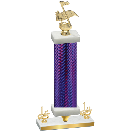 Premium Single Purple Carbon Fiber First Place Music Trophy