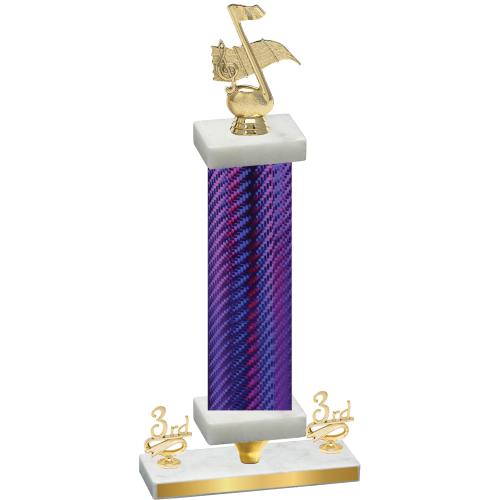 Premium Single Purple Carbon Fiber Third Place Music Trophy