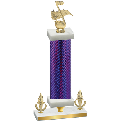 Premium Single Purple Carbon Fiber Victory Music Trophy