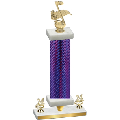 Premium Single Purple Carbon Fiber Year Music Trophy