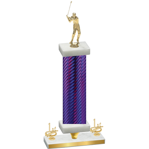 Premium Single Purple Carbon Fiber First Place Golf Trophy