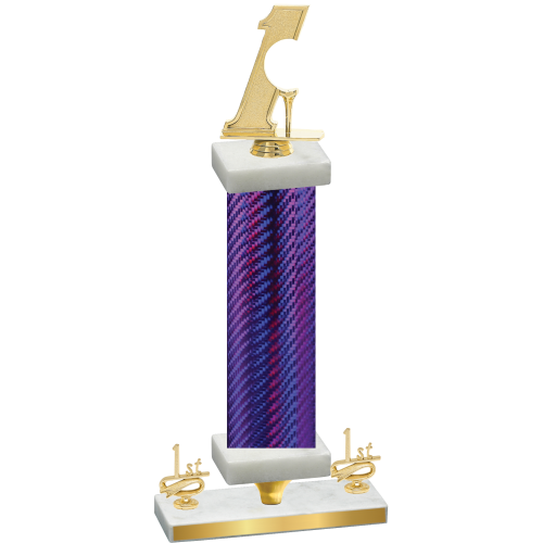 Premium Single Purple Carbon Fiber First Place Golf Trophy