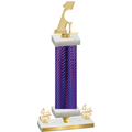 Premium Single Purple Carbon Fiber Fourth Place Golf Trophy