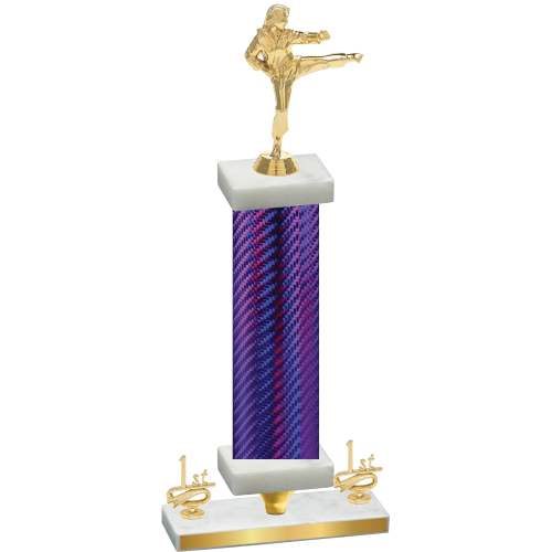 Premium Single Purple Carbon Fiber First Place Karate Trophy