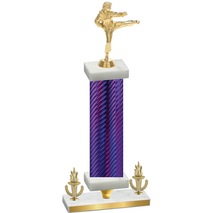 Premium Single Purple Carbon Fiber Victory Karate Trophy