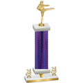 Premium Single Purple Carbon Fiber Year Karate Trophy
