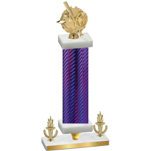 Premium Single Purple Carbon Fiber Victory Baseball Trophy