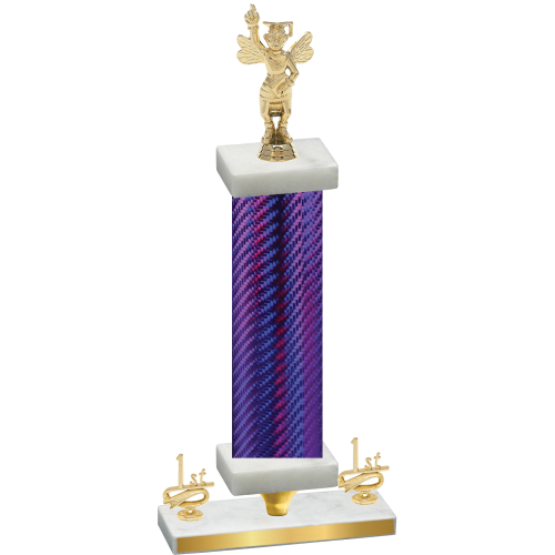 Premium Single Purple Carbon Fiber First Place Academics Trophy