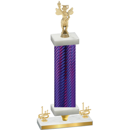 Premium Single Purple Carbon Fiber First Place Academics Trophy