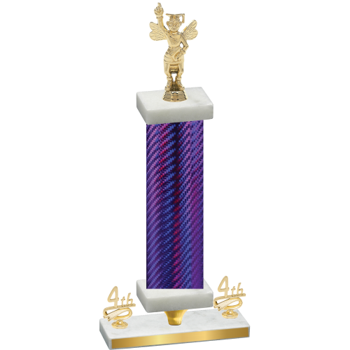 Premium Single Purple Carbon Fiber Fourth Place Academics Trophy