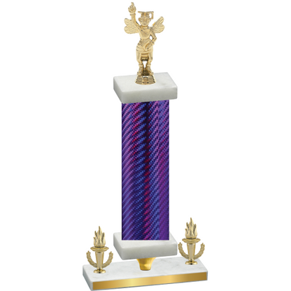 Premium Single Purple Carbon Fiber Victory Academics Trophy