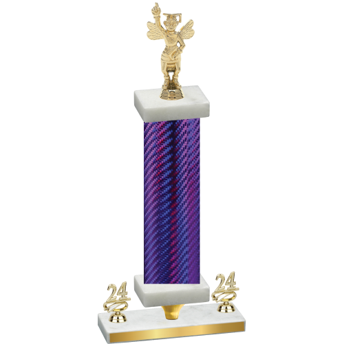 Premium Single Purple Carbon Fiber Year Academics Trophy