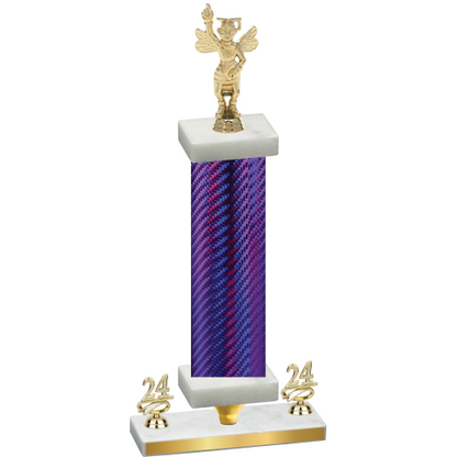 Premium Single Purple Carbon Fiber Year Academics Trophy