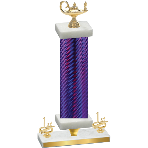 Premium Single Purple Carbon Fiber First Place Academics Trophy