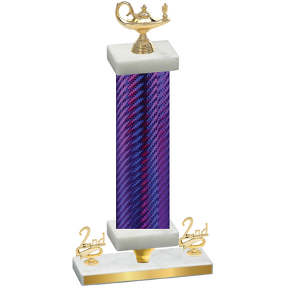 Premium Single Purple Carbon Fiber Second Place Academics Trophy