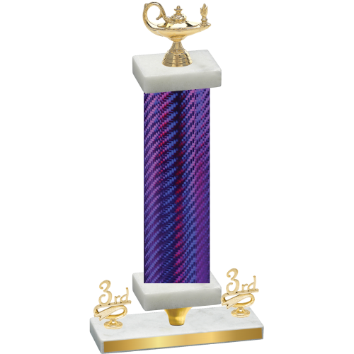 Premium Single Purple Carbon Fiber Third Place Academics Trophy