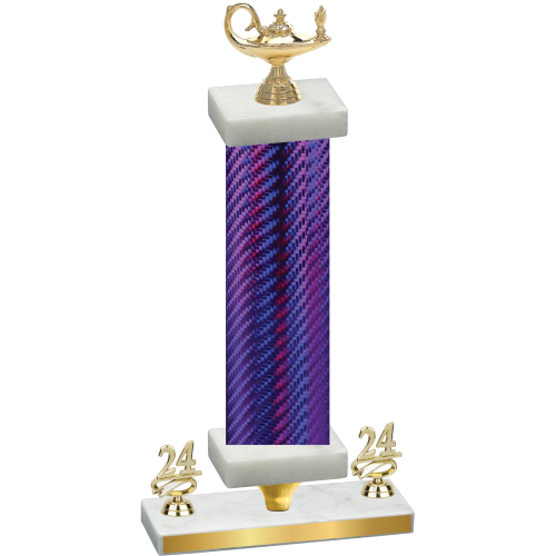 Premium Single Purple Carbon Fiber Year Academics Trophy