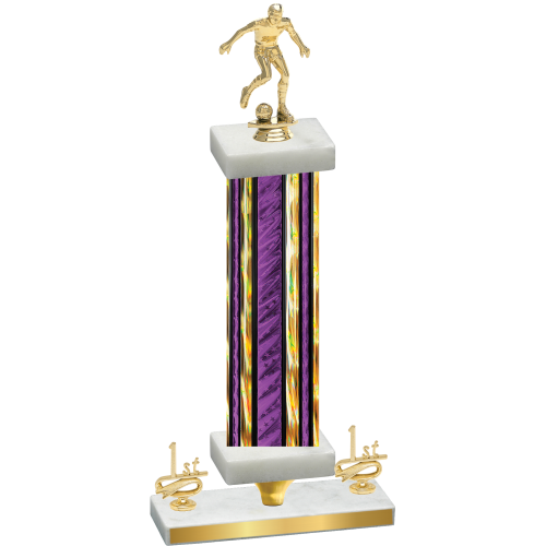 Premium Single Purple Glacier First Place Soccer Trophy