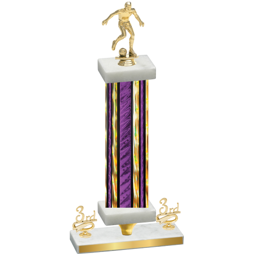 Premium Single Purple Glacier Third Place Soccer Trophy