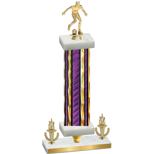 Premium Single Purple Glacier Victory Soccer Trophy