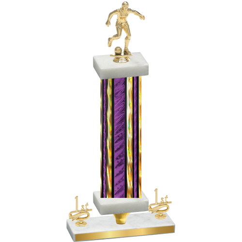 Premium Single Purple Glacier First Place Soccer Trophy