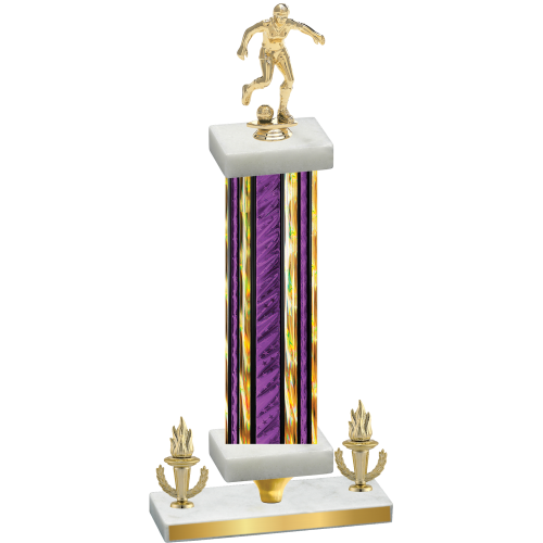 Premium Single Purple Glacier Victory Soccer Trophy