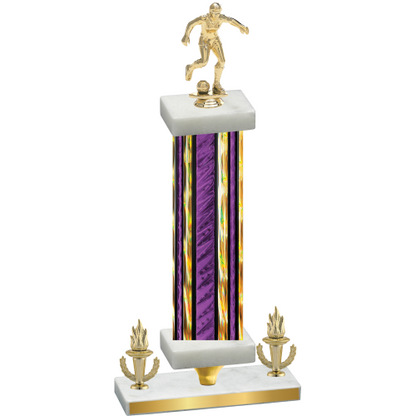 Premium Single Purple Glacier Victory Soccer Trophy