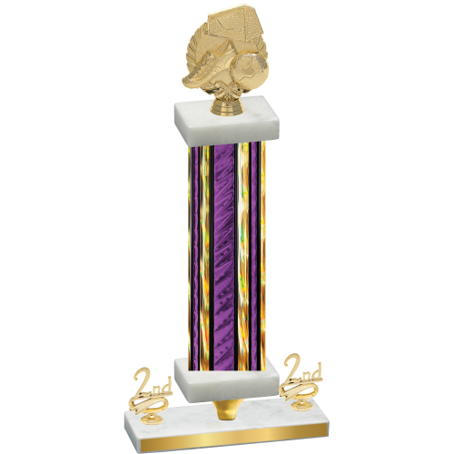 Premium Single Purple Glacier Second Place Soccer Trophy