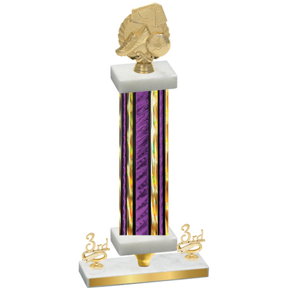 Premium Single Purple Glacier Third Place Soccer Trophy