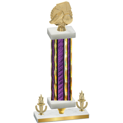 Premium Single Purple Glacier Victory Soccer Trophy