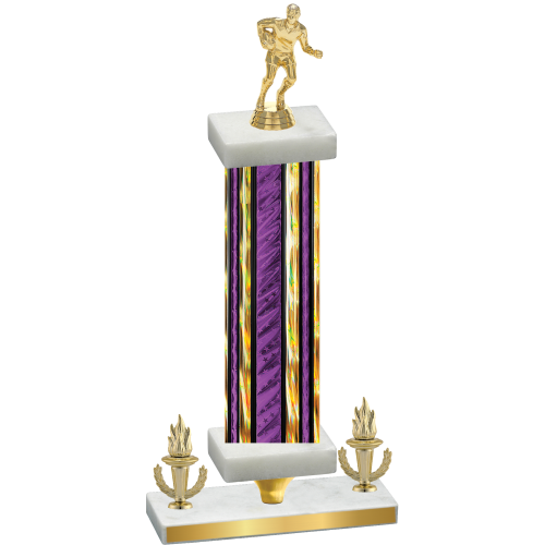 Premium Single Purple Glacier Victory Rugby Trophy