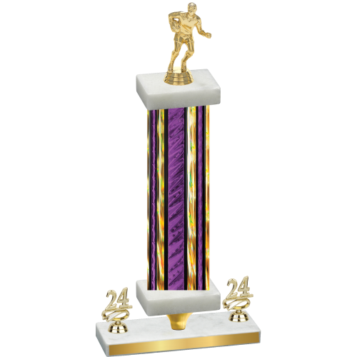 Premium Single Purple Glacier Year Rugby Trophy