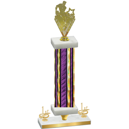 Premium Single Purple Glacier First Place Rugby Trophy