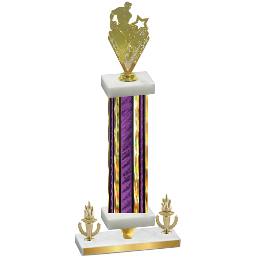 Premium Single Purple Glacier Victory Rugby Trophy