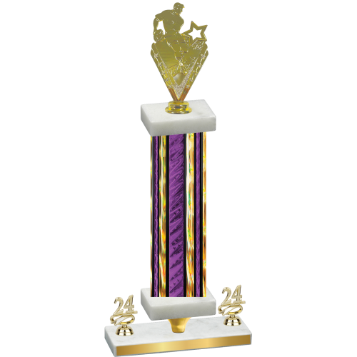 Premium Single Purple Glacier Year Rugby Trophy