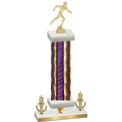 Premium Single Purple Glacier Victory Running Trophy