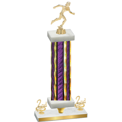 Premium Single Purple Glacier Second Place Running Trophy