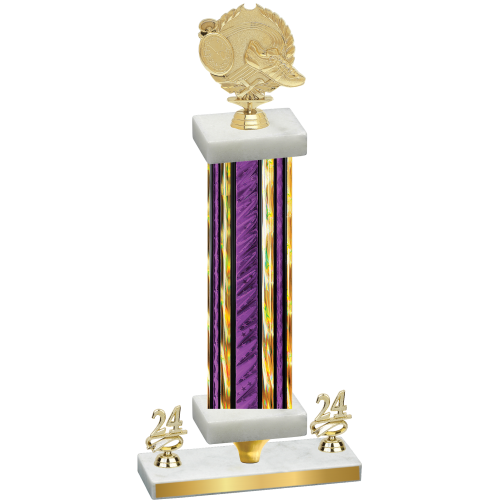 Premium Single Purple Glacier Year Running Trophy